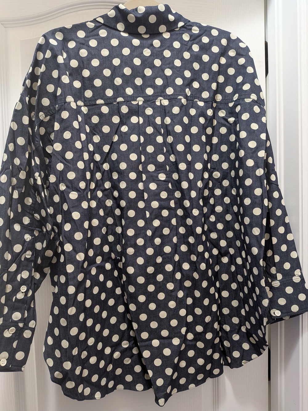 Love and Lemons Navy Top With Cream Polka Dots - Picture 2 of 3